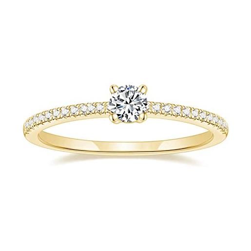 Zakk titaniumcentral anello da donna eternity con zirconi sottili e rotondi anelli di fidanzamento promessa (oro, 51 (16.2))