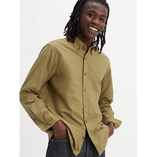 Levi's camicia authentic button down beige / milrok khaki garment dye