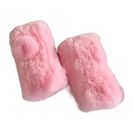 XUYUZUAU guanti da donna senza dita vera pelliccia di coniglio rex manopole autunno inverno calda