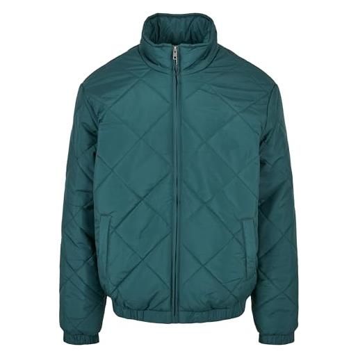 Urban Classics giacca corta trapuntata diamante, verde, xxxxxl uomo