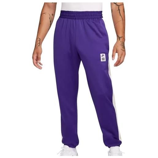 Nike m nk tf starting 5 fleece pant pantaloni, viola-bianco, m uomo