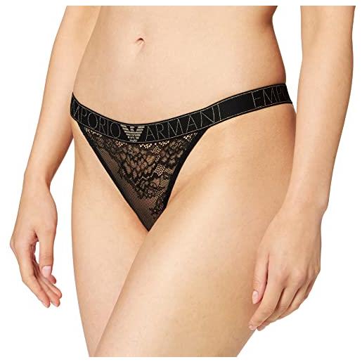 Emporio Armani underwear t-brief christmas lace, pantaloncini donna, nero, s