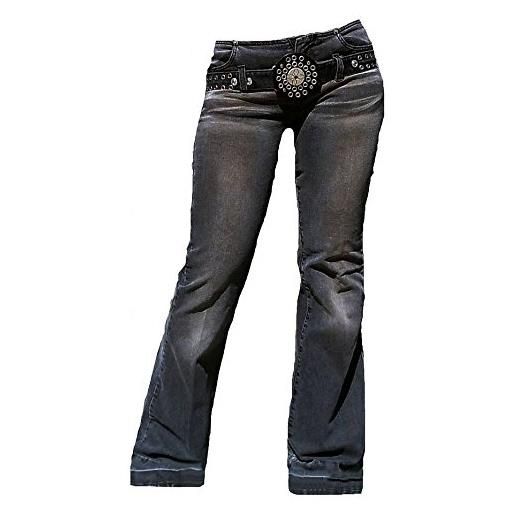 Fornarina jeans da donna grigio modello cave black stretch con borchie cintura grigio. 27w x 34l