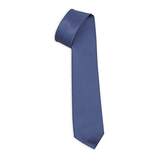 ESCLUSIVO ITALIANO - cravatta uomo sette pieghe in seta azzurro motivo como