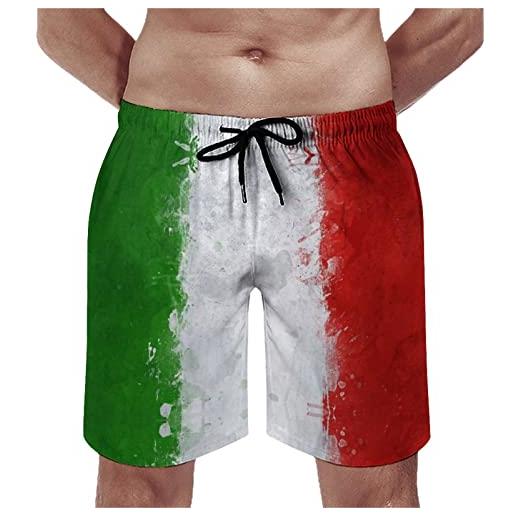 Generic costume da bagno bandiera italiana swim trunks pantaloncini da bagno con coulisse per barca spiaggia piscina m