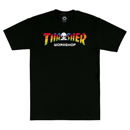 Thrasher maglietta da uomo x alien workshop spectrum, nero , l