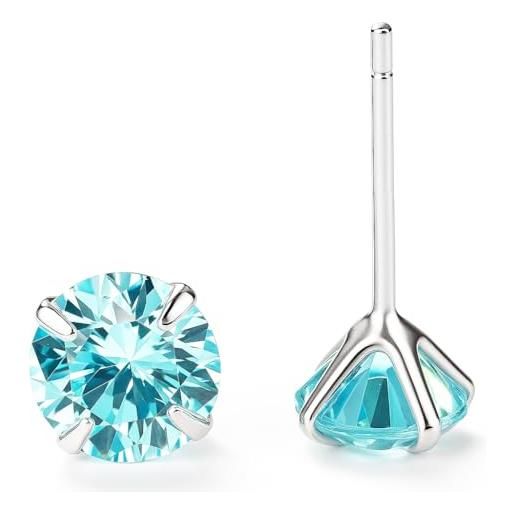 Orecchini Punto Luce Dada Gioielli In Argento 925 Con Zirconi Rotondi 11mm - Taglio Brillante 'Excellent', Confezione Regalo