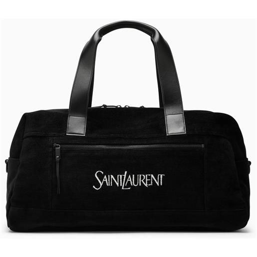 Saint Laurent duffle bag nera con logo