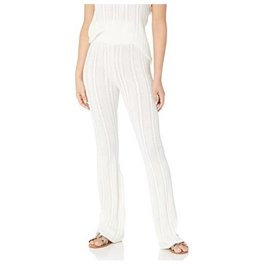 The Drop frankie fitted pull-on cable flare pant pantaloni, avorio, xl