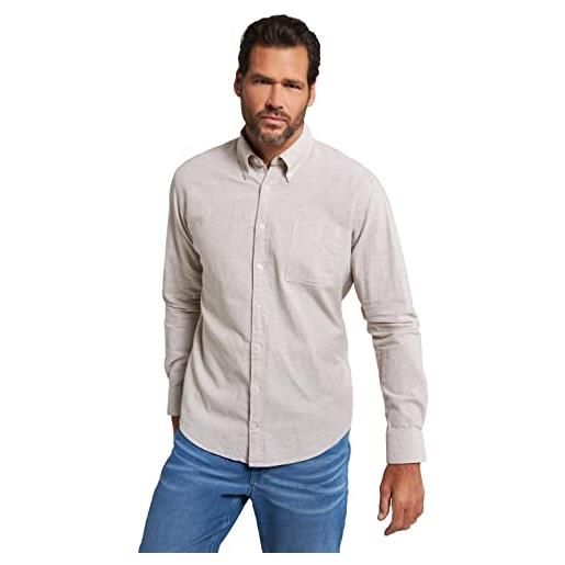 JP 1880 camicia in lino a maniche lunghe, colletto buttondown, vestibilità moderna t-shirt, mouses back, 3xl uomo