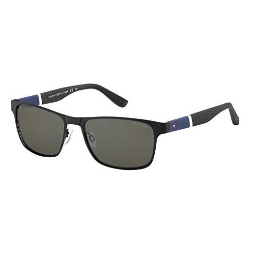 Tommy Hilfiger occhiali da sole th 1283/s black blue/brown grey 55/16/140 uomo