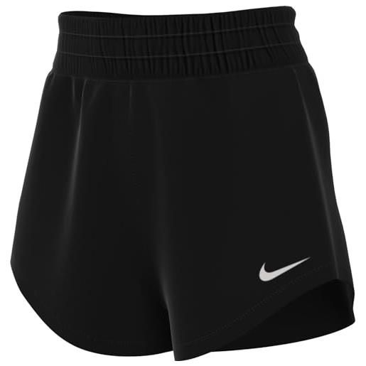 Nike dx6010-010 w nk one df mr 3in br short pantaloncini donna black/reflective silv taglia l