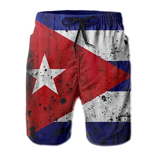 208 grunge bandiera cubana uomo tronchi per la spiaggia asciugatura rapida bagno shorts resistenti costume mare piscina costume surf pantaloncini l