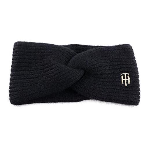Tommy Hilfiger th timeless headband aw0aw13828 cappello in maglia, blu (space blue), os donna