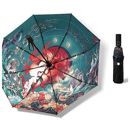 Fopytu ombrello viaggio antivento ombrello pieghevole completamente automatico ombrello di protezione uv portatile ombrello a doppio utilizzo