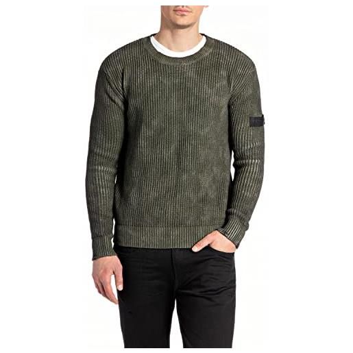 Replay uk8501 maglione, 020 nero, xxxl uomo