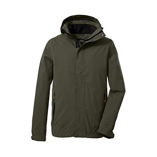 Killtec men's giacca funzionale/giacca da esterno con cappuccio staccabile con cerniera kos 87 mn jckt_xenios, dark olive, l, 39147-000