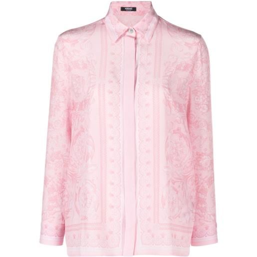 Versace camicia con stampa barocca - rosa