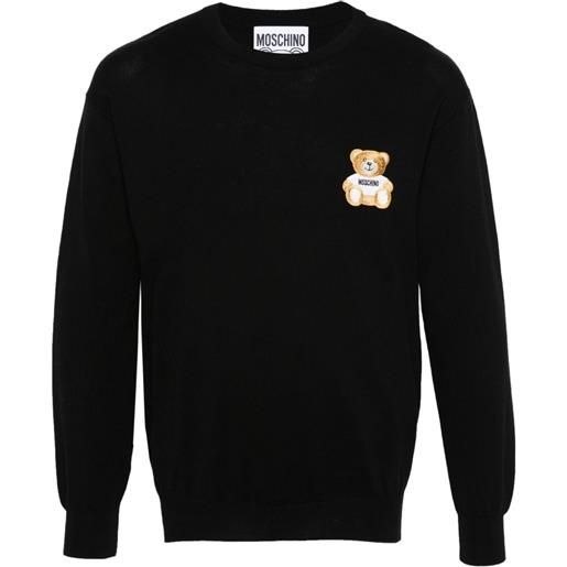 Moschino pigiama con applicazione teddy bear - nero