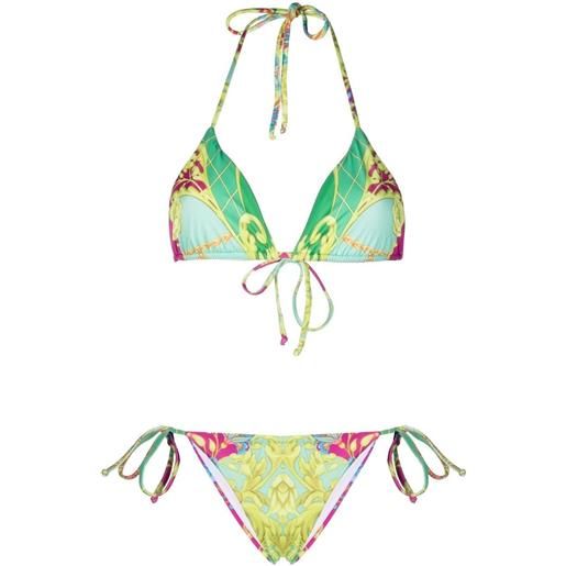 Philipp Plein set bikini barocco con stampa - verde