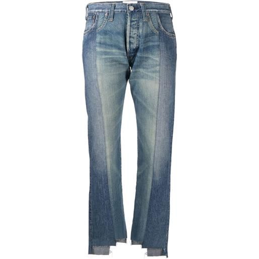 Junya Watanabe jeans crop dritti con inserti - blu