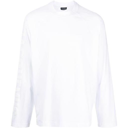 Jacquemus top le t-shirt typo a maniche lunghe - bianco