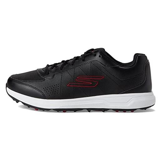 Skechers go prime-scarpa da golf senza punta, ginnastica uomo, nero/rosso, 44 eu