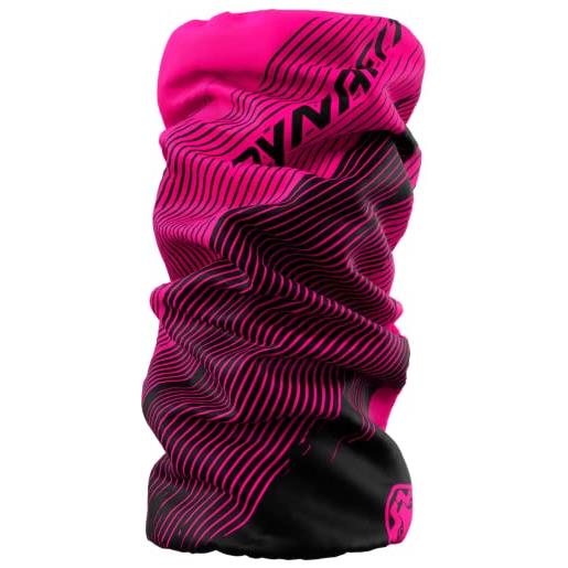 Dynafit logo neck gaiter tubolare, pink glo/0910 striped, taglia unica unisex-adulto