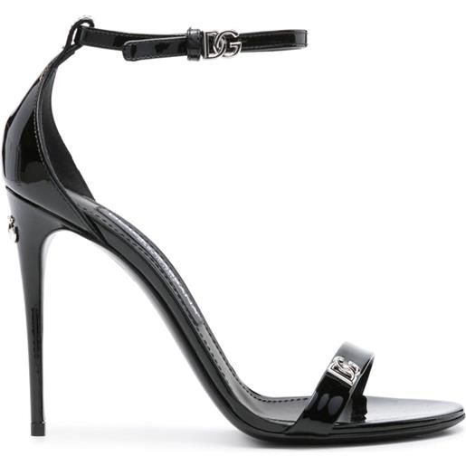 Dolce & Gabbana sandali con placca logo - nero