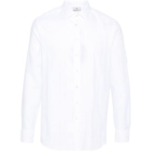 ETRO camicia a righe con effetto jacquard - bianco