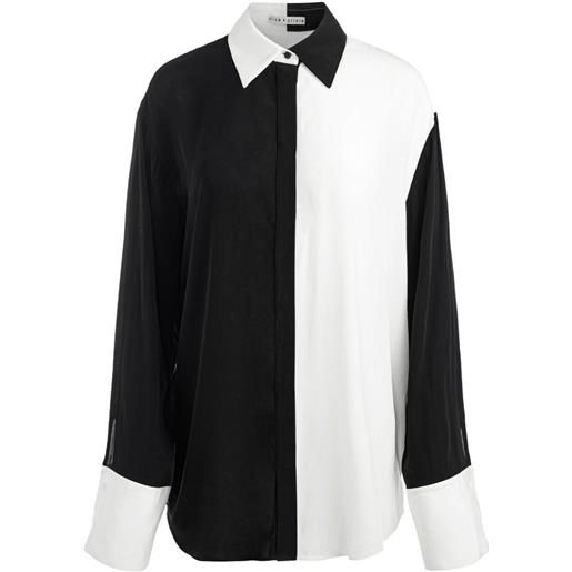 alice + olivia camicia finely con design color-block - nero