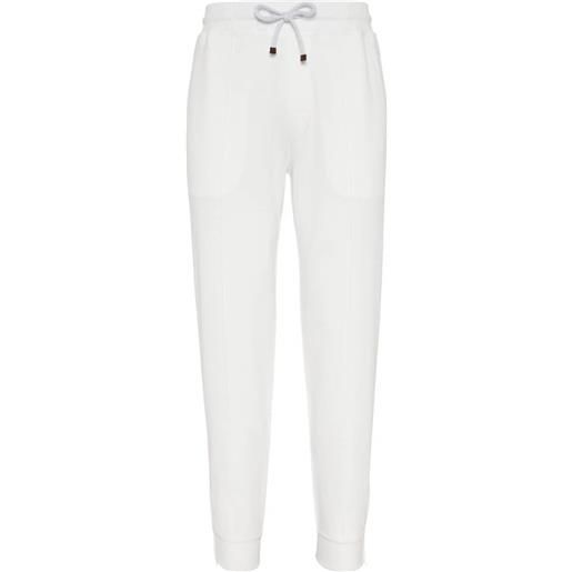 Brunello Cucinelli pantaloni sportivi con zip - bianco