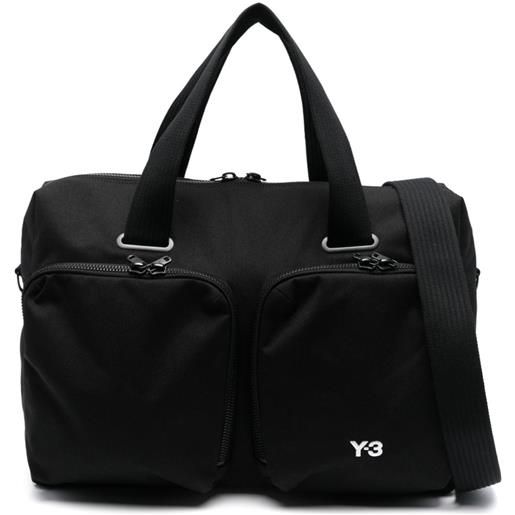 Y-3 borsa da viaggio con ricamo - nero