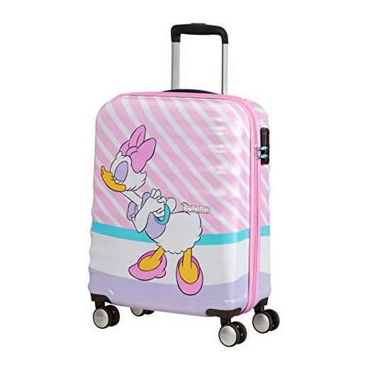 American Tourister wavebreaker disney - spinner s, bagaglio per bambini, 55 cm, 36 l, multicolore (daisy pink kiss)