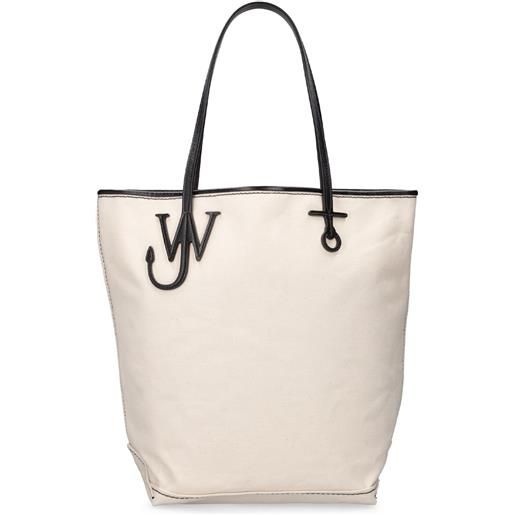 JW ANDERSON borsa shopping anchor in tela di cotone con logo
