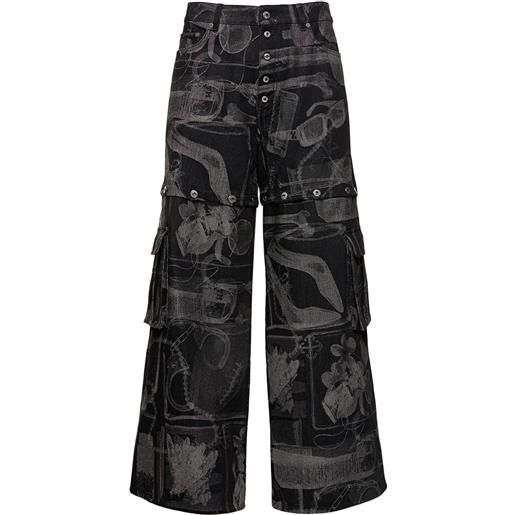 OFF-WHITE jeans baggy fit xray in denim di cotone