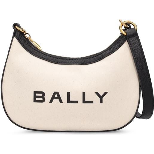 BALLY borsa bar ellipse in tela con logo