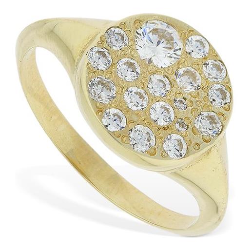 LIL MILAN anello chevalier lunar in oro 9kt con zirconi