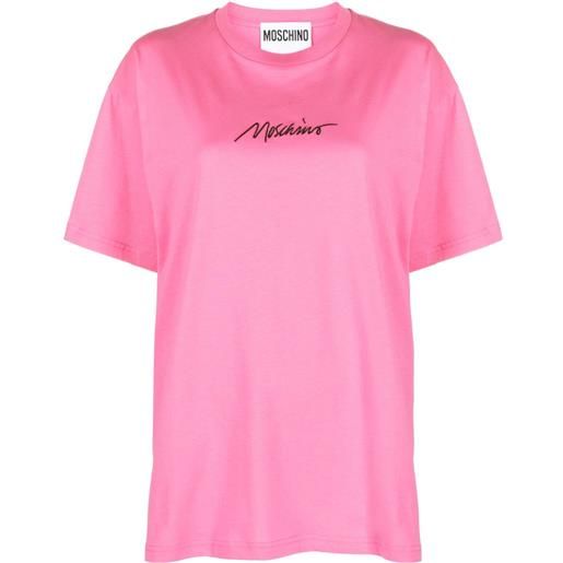 Moschino t-shirt con ricamo - rosa