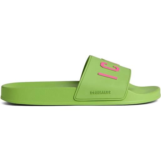 Dsquared2 sandali slides be icon - verde