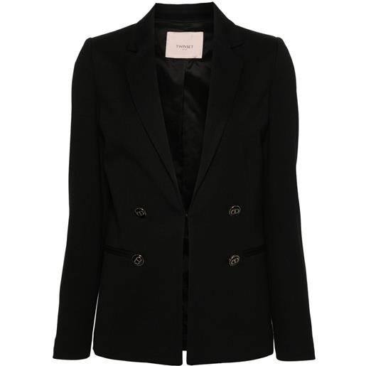 TWINSET blazer con placca logo - nero