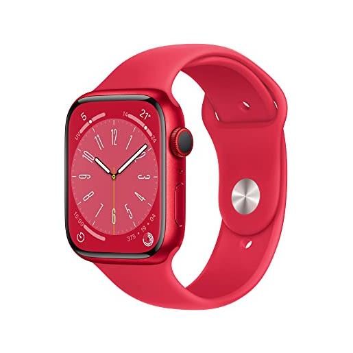 Apple watch series 8 (gps + cellular, 45mm) smartwatch con cassa in alluminio (product) red con cinturino sport (product) red - regular. Fitness tracker, app livelli o₂, resistente all'acqua