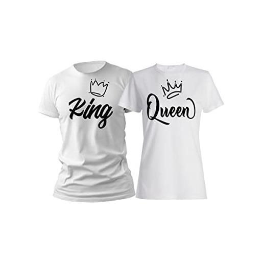 t-shirteria coppia tshirt amore -king quenn corona- festa innamorati - maglietta - san. Valentino - idea regalo fidanzata - regalo per coppia