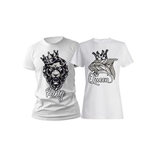 t-shirteria coppia tshirt personalizzate - king and queen - lions- festa innamorati - maglietta - san. Valentino - idea regalo fidanzata - regalo per coppia