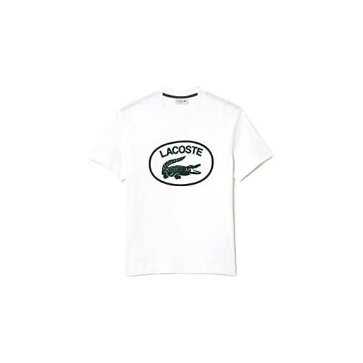 Lacoste th0244 maglietta e turtle neck shirt, bianco/verde, 4xl uomo