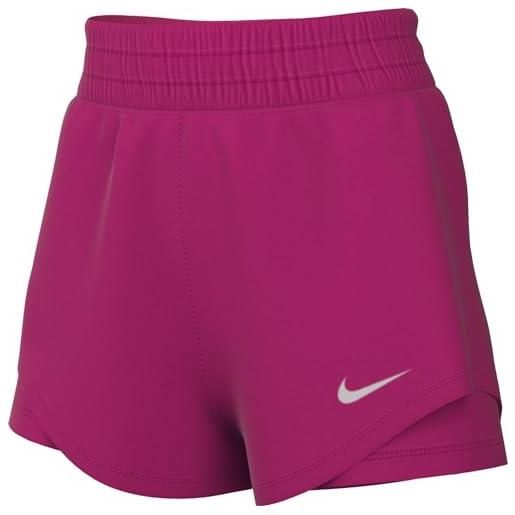 Nike w nk one df mr 3 in 2n1 short pantaloncini, rosa scuro, l donna