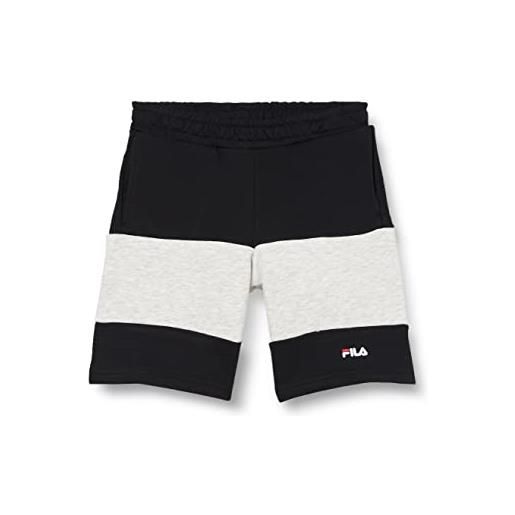 Fila bridgeport blocked sweat pantaloncini, nero beauty-light grey melange, 170/176 cm bambino