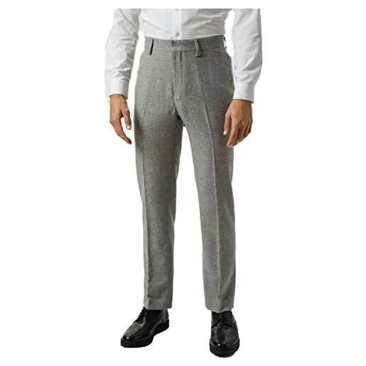 Burton pantaloni da uomo in tweed crosshatch, grigio, w34