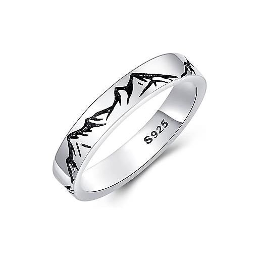 DAYLINLOVE anello onde di montagna in argento sterling 925 onde di montagna anelli di montagna naturale oceano gioielli regali per donne donne uomini e amanti della natura, metallo prezioso