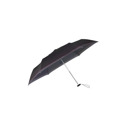 Samsonite alu drop s - 3 section manual flat ombrello, 23 cm, nero (black/red/grey), nero (black/red/grey), ombrelli